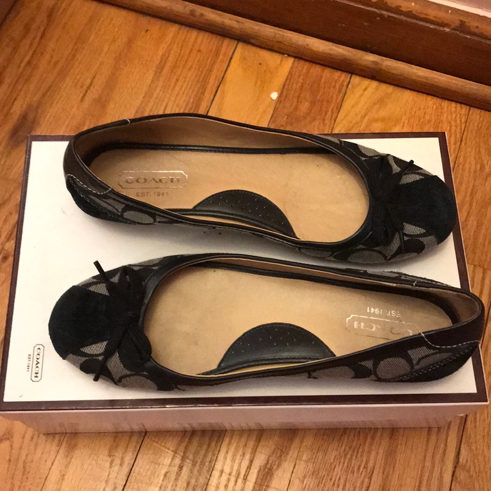 Black coach ballet flats